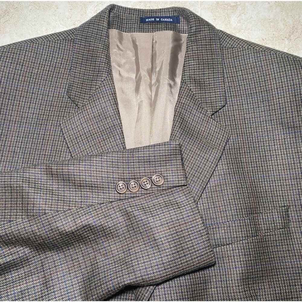 Ralph Lauren Mens Plaid Silk Wool Blend Blazer Jacket Notched‎ Lapels Warm